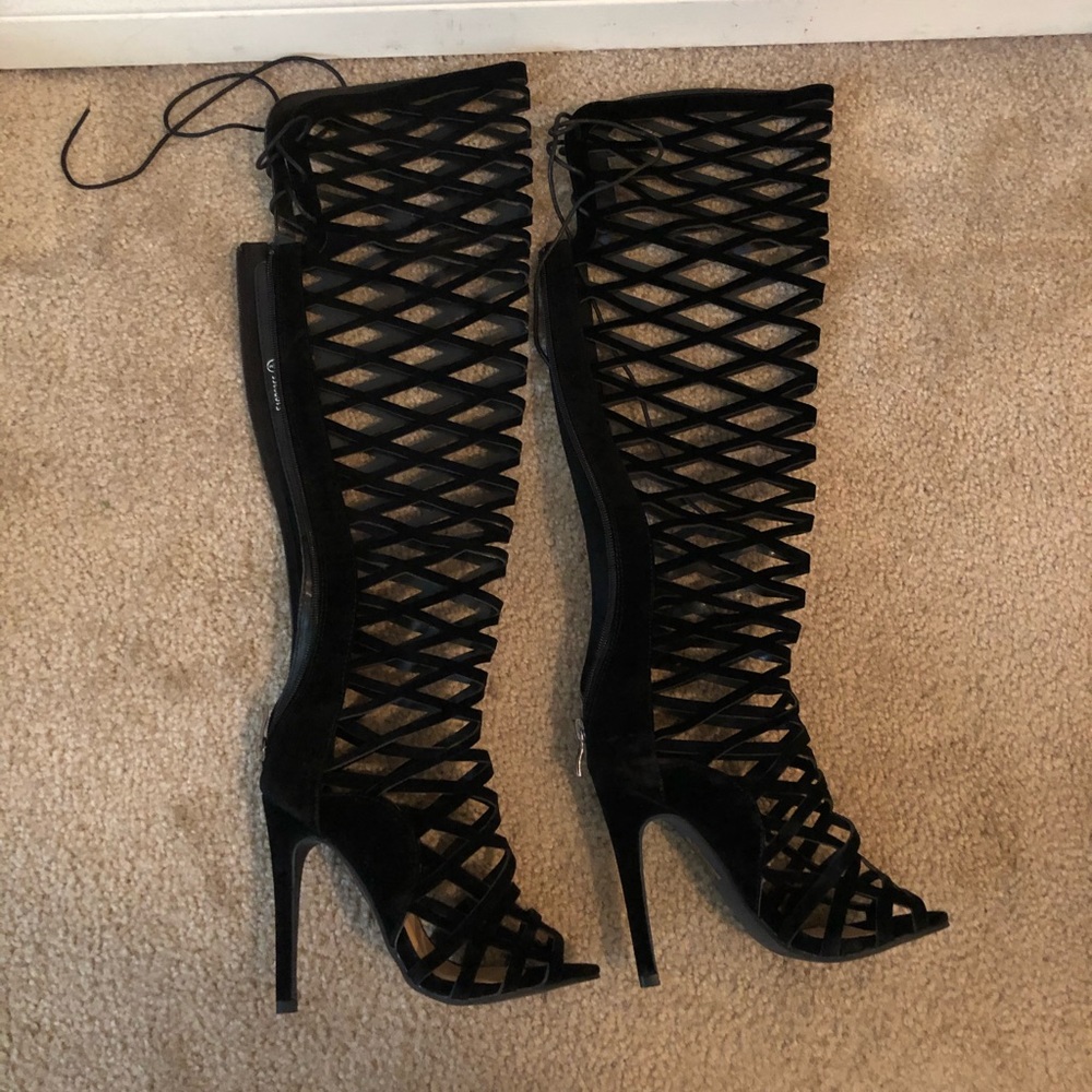 Missguided gladiator sandal knee high heels